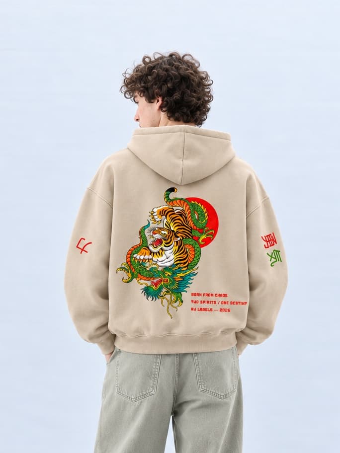 Dragon Tiger Hoodie from Awaesthetic Wear